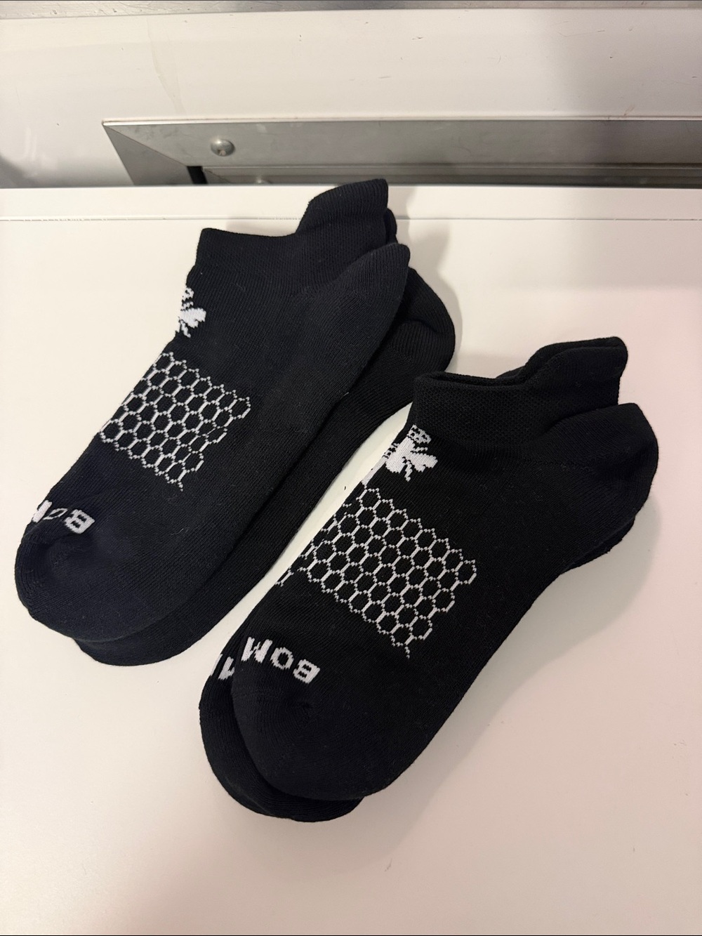 Bombas Black Low-Cut Women's Athletic Socks with White Accents